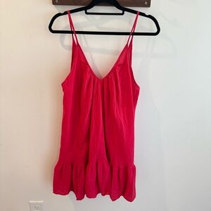 9 Seed St. Tropez‎ Dress in Cherry Red Cotton Gauze One Size